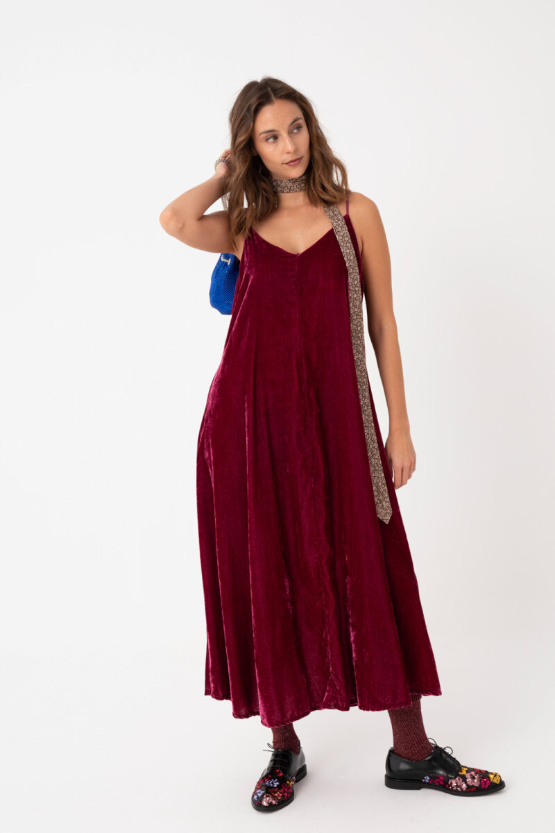 VESTIDO LARGO DE BRETEL FINO Rosa