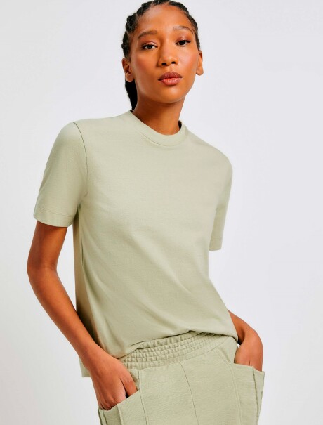 BLUSA FEMENINA SUPER COTTON MANGA CORTA VERDE