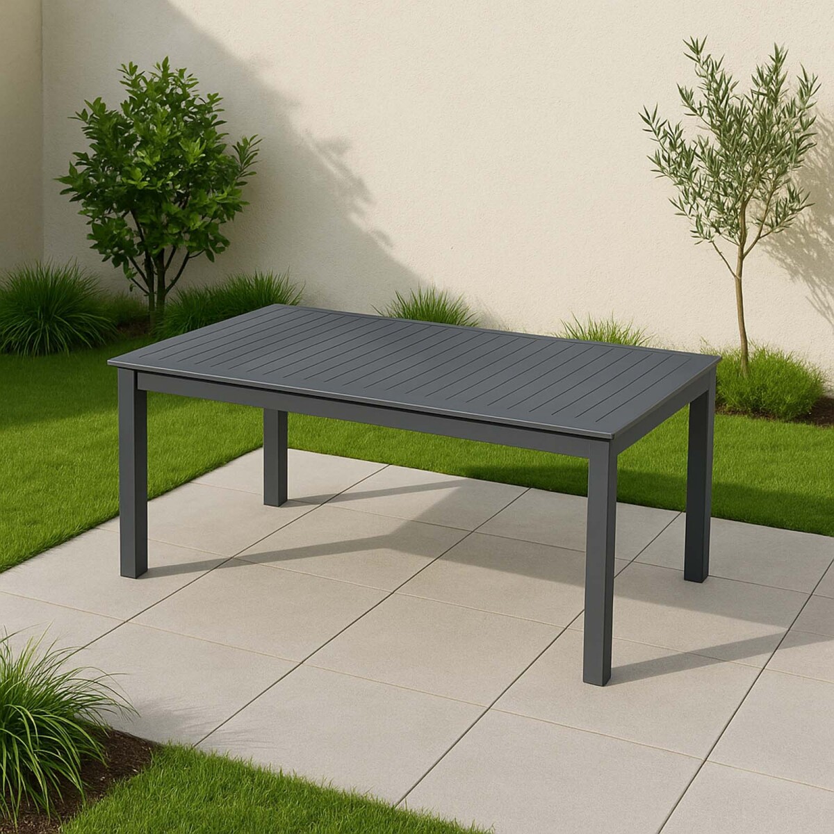 MESA EXTEN. 150/210 - ALUMINIO GRIS PORTOFINO 
