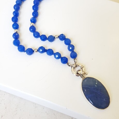 Collar Agata Azul - Plata 925 Collar Agata Azul - Plata 925