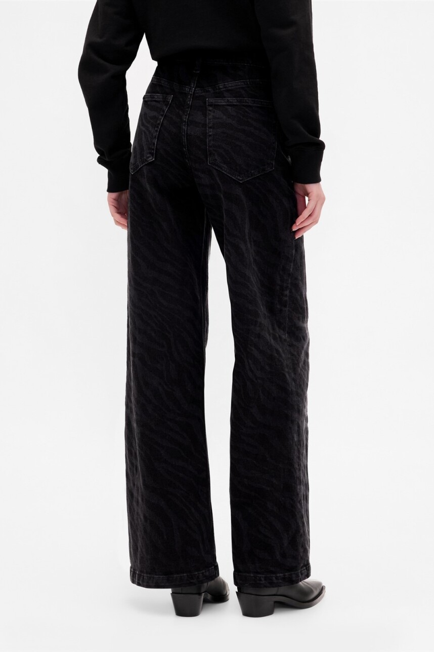 Jean Stride Tiro Alto Mujer Zebra Print