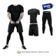 Conjunto Deportivo Termico X5 Calza Short Remera Fitness Negro