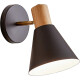Aplique Estilo Nórdico Metal Blanco Con Detalle Madera Negro