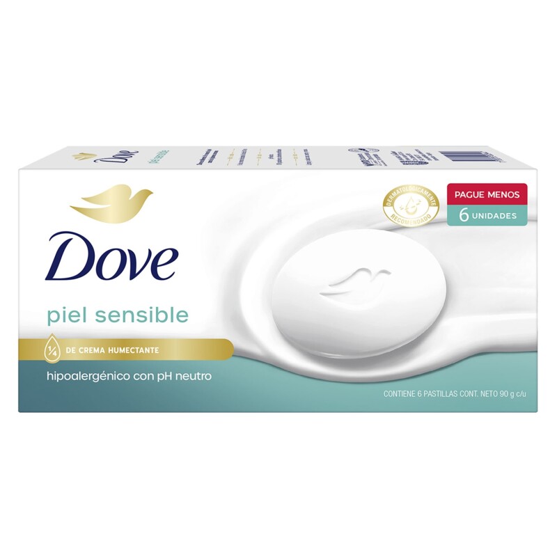 Jabon Dove Piel Sensible 90 Grs. 6 Uds. Jabon Dove Piel Sensible 90 Grs. 6 Uds.