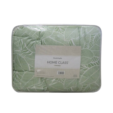 Acolchado 2 Plazas Home Class 100% Microfibra 1004 Hojas Verde