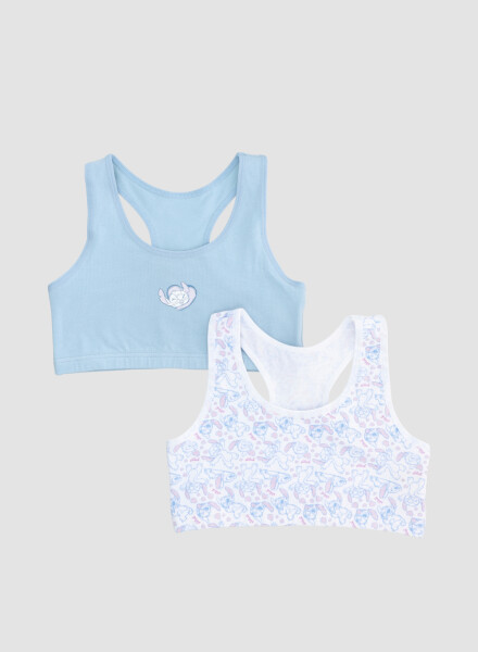 Pack x2 tops stitch algodon Celeste