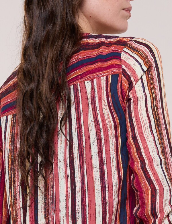 Blusa Gasa Print MULTI/ROJO