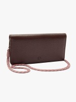 Cartera Con Textura Y Asa De Cordón marron