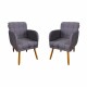 Pack x2 Sillón poltrona 1 cuerpo Lumax Maya nórdico de tela Gris