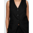 SL LONG LINE VEST - LINEN TRUE BLACK