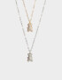 Collares Cortos Animalito Set De Collares Oso Strass - Plateado
