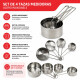 Set x 4 tazas medidoras de metal INOX