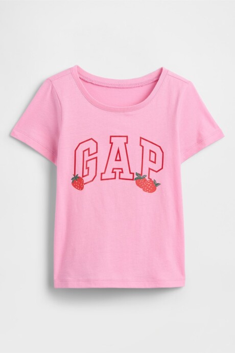 Remera Logo Gap Manga Corta Toddler Niña Parisian Pink