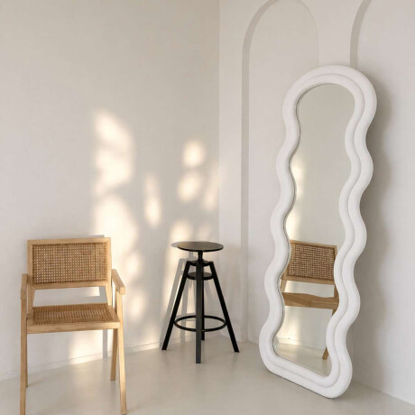 Espejo de pie con marco de ondas velvet - 60x160cm Blanco