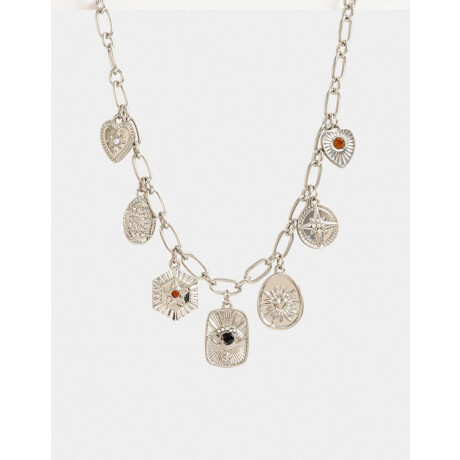 Collar Corto De Metal Plateado