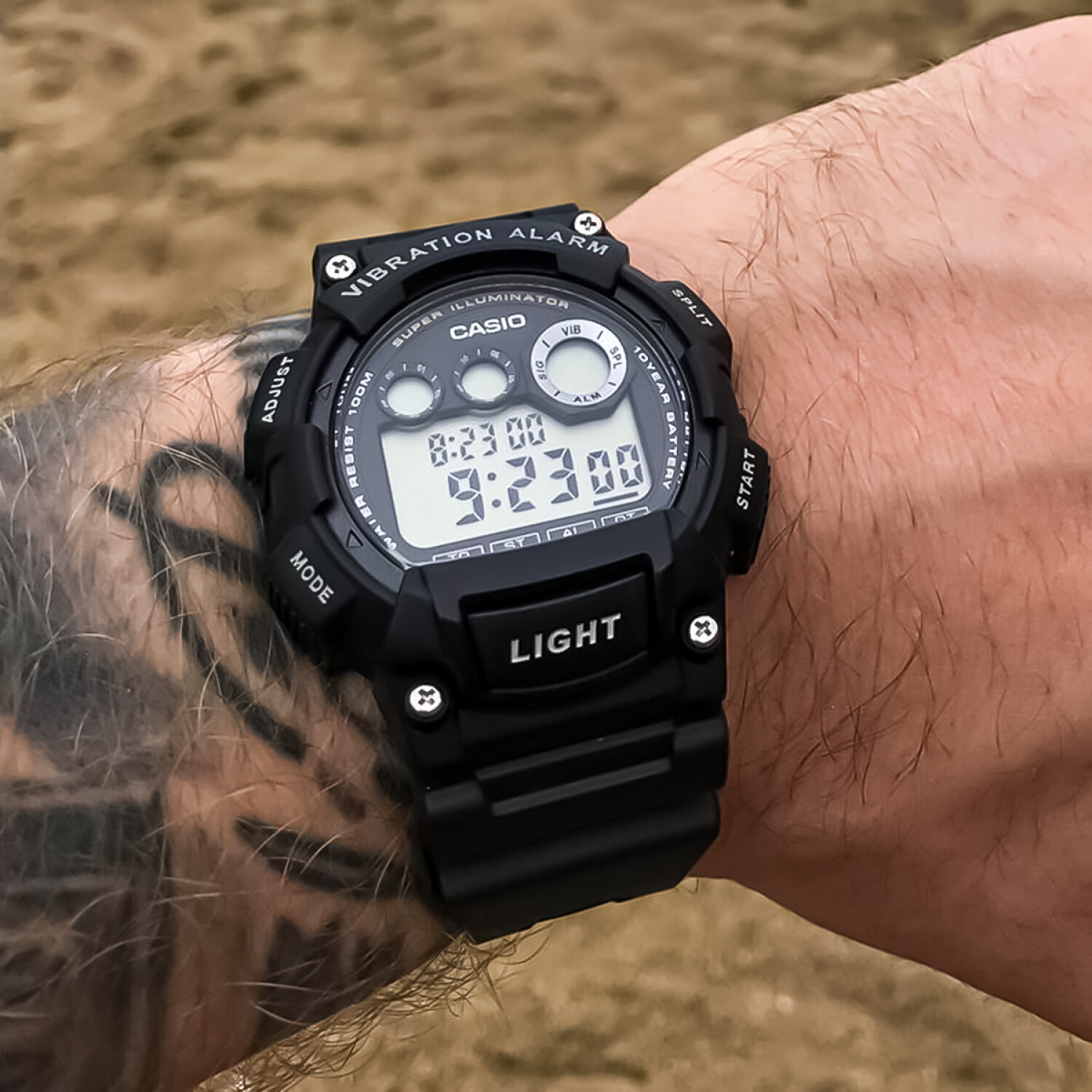 Reloj digital hombre Casio W800H-1B 10 años batería correa goma luz led