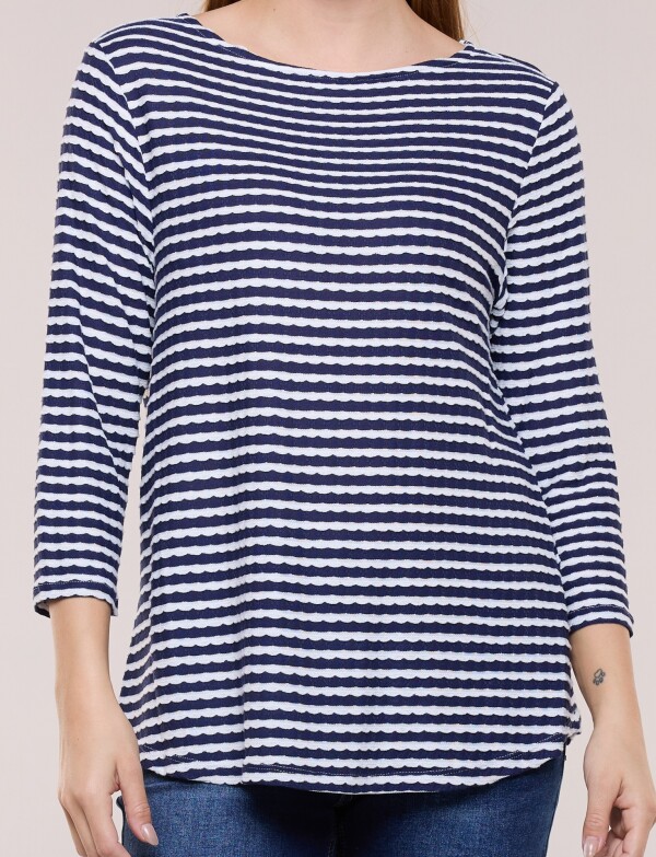 Blusa Textura Lineas AZUL