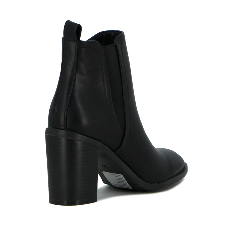 Darkness Bota De Dama C/ Elastico Caña Baja Taco Alto - Negro Negro