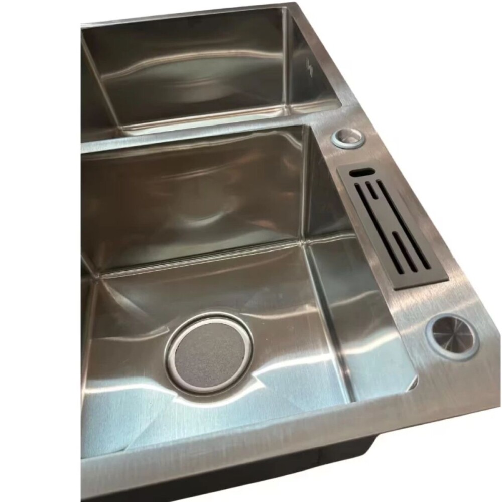 Pileta de cocina DREAM doble 82x45x21cm c/guarda objetos Pileta De Cocina Dream Doble 82x45x21cm C/guarda Objetos