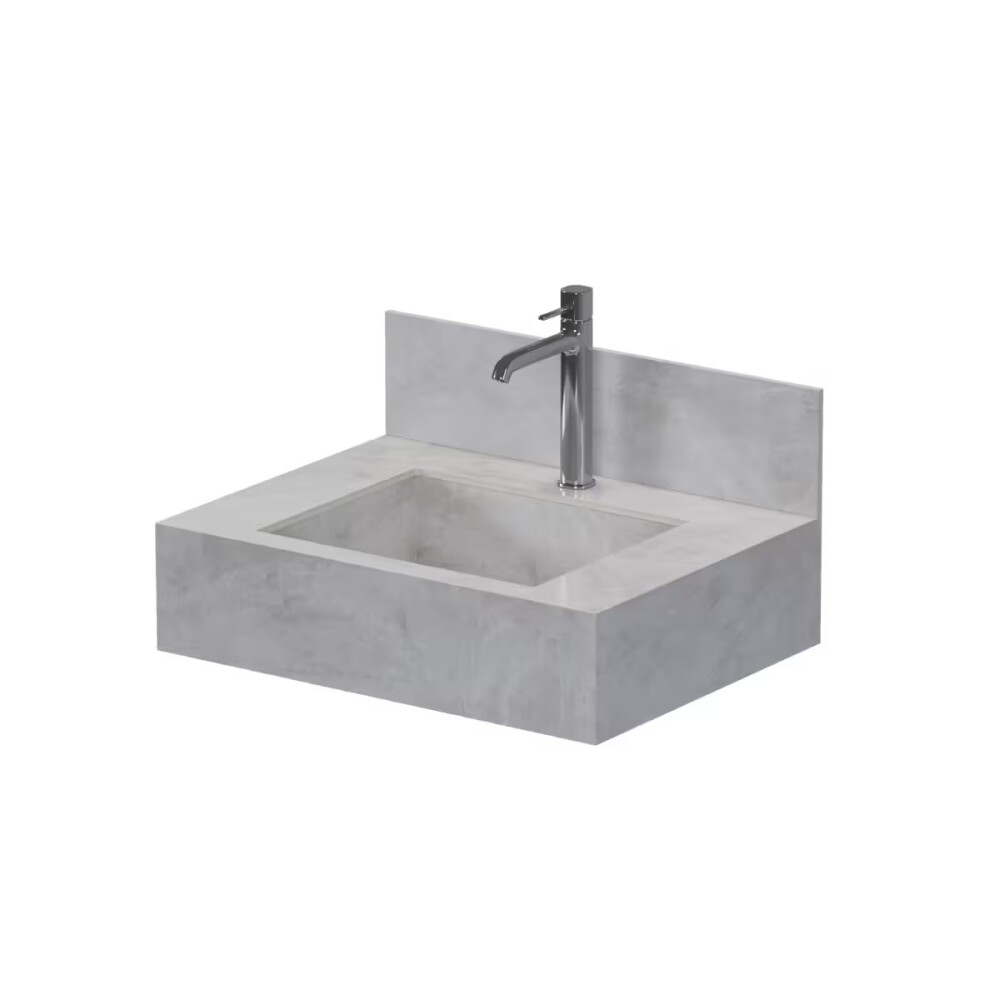 Mueble de baño suspendido de porcelanato Pulpis Napoles 60 cm con bacha incorporada Mueble De Baño Suspendido De Porcelanato Pulpis Napoles 60 Cm Con Bacha Incorporada