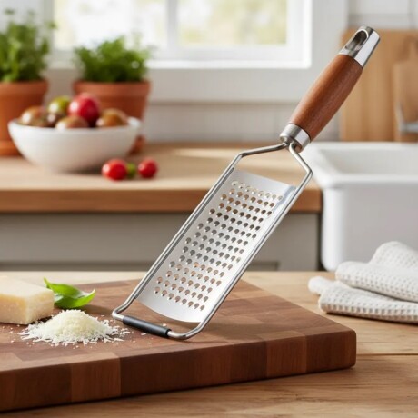 Rallador Manual de Acero Inoxidable con Mango de Madera Rallador Manual de Acero Inoxidable con Mango de Madera