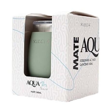 Kit Aqua de Termo 750Ml y Mate c/Tapa Acero Inox Doble Pared Verde Oliva