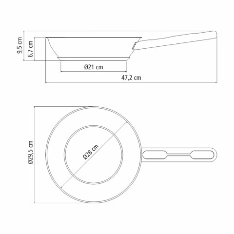 Sartén acero inox. ø28cm. 3,2 lts. "allegra" -TRAMONTINA TF1836