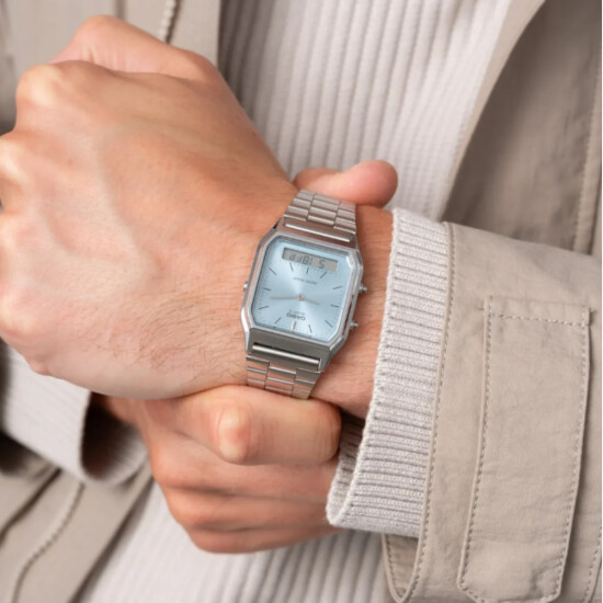 Reloj CASIO RETRO AQ230A-2A1MQYDF Acero Plateado Esfera 30mm 0