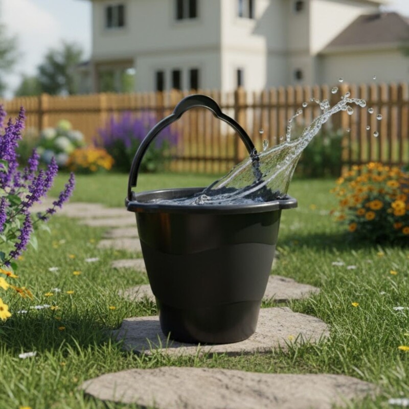 Balde de plástico con pico vertedor 10 litros NEGRO