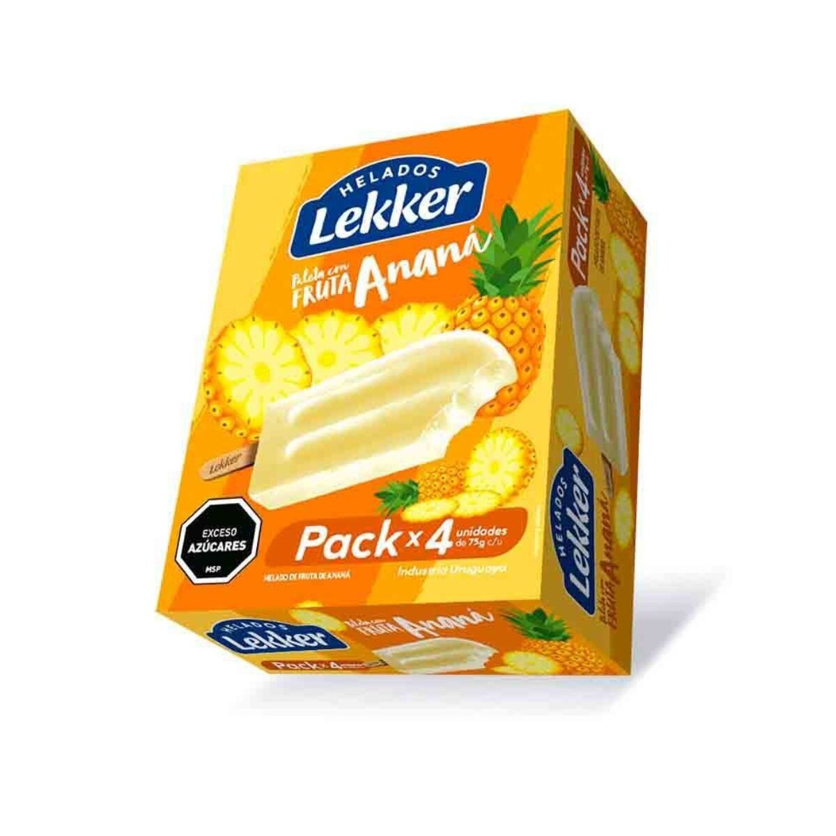 Pack X4 Paleta Frutal Lekker 75 Gr Anana 