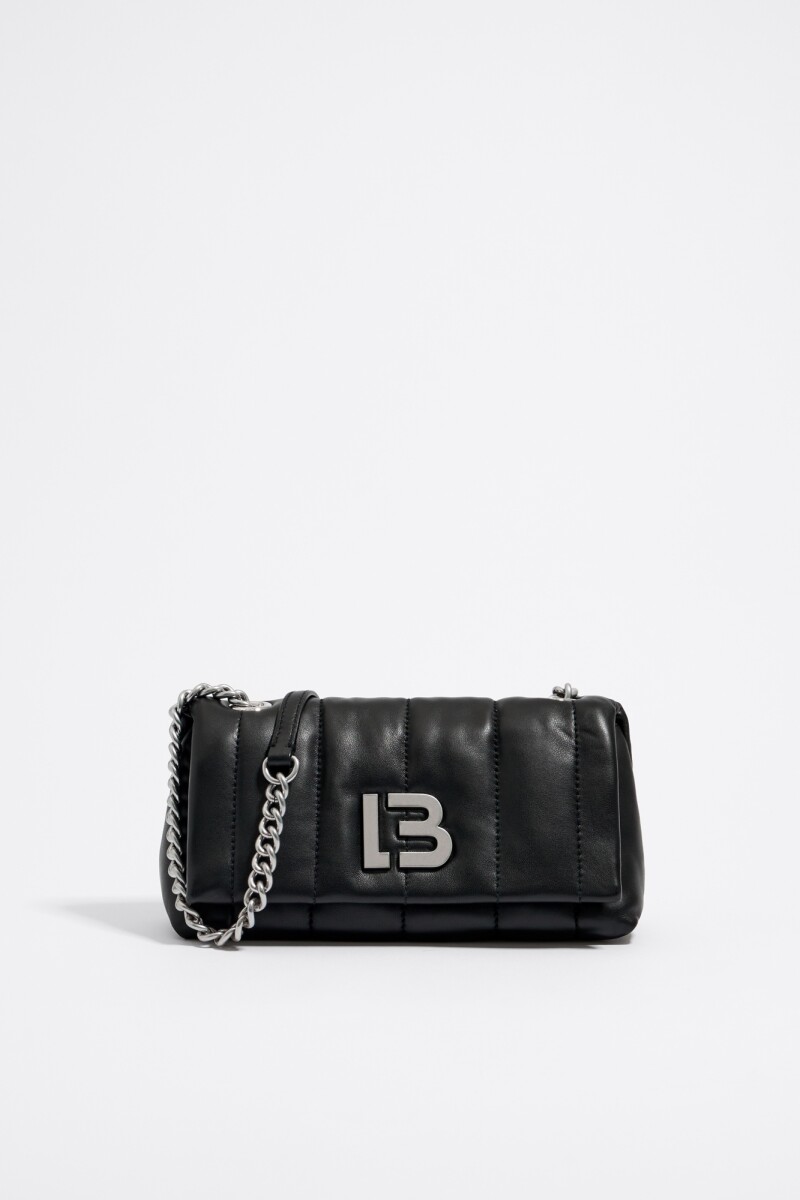 BOLSO SOLAPA PEQUEÑO PIEL NAPA Negro