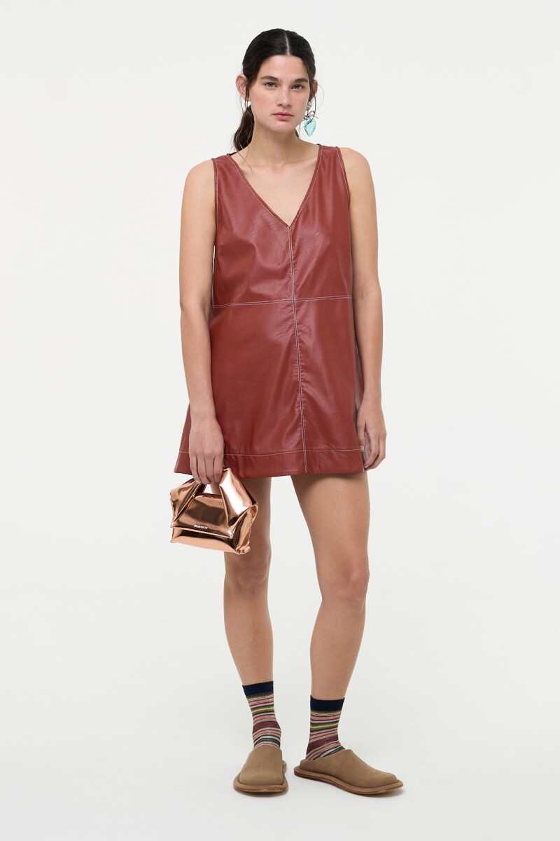 VESTIDO CORTO Tabaco