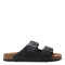 Sandalias de Mujer Freeway Cork Casual Hebillas Negro (Cuero Graso)