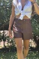 SHORT COURO SS25 Chocolate