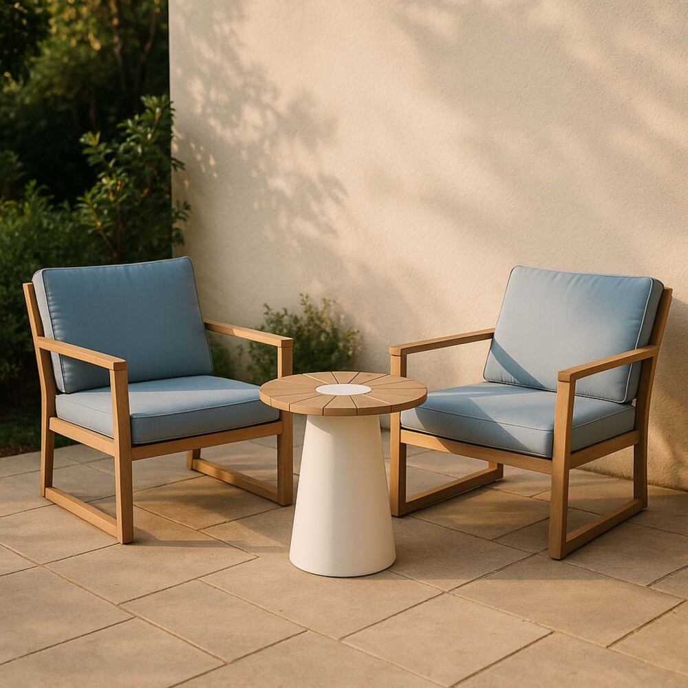 SET DE TERRAZA ALUMINIO ALUMINIO BLANCO CORAL