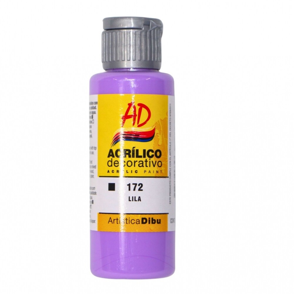 PINTURA ACRILICA ARTISTICA DIBU 60 ML. DIFERENTES COLORES COLOR LILA 172