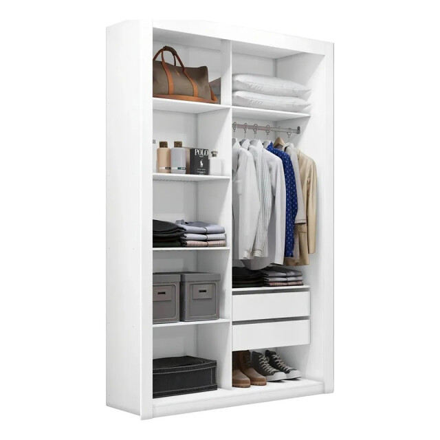 ROPERO VESTIDOR 2 CAJONES GUARDARROPA ARMARIO PLACARD CLOSET BLANCO