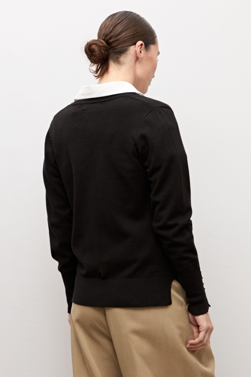 Cardigan abotonado negro