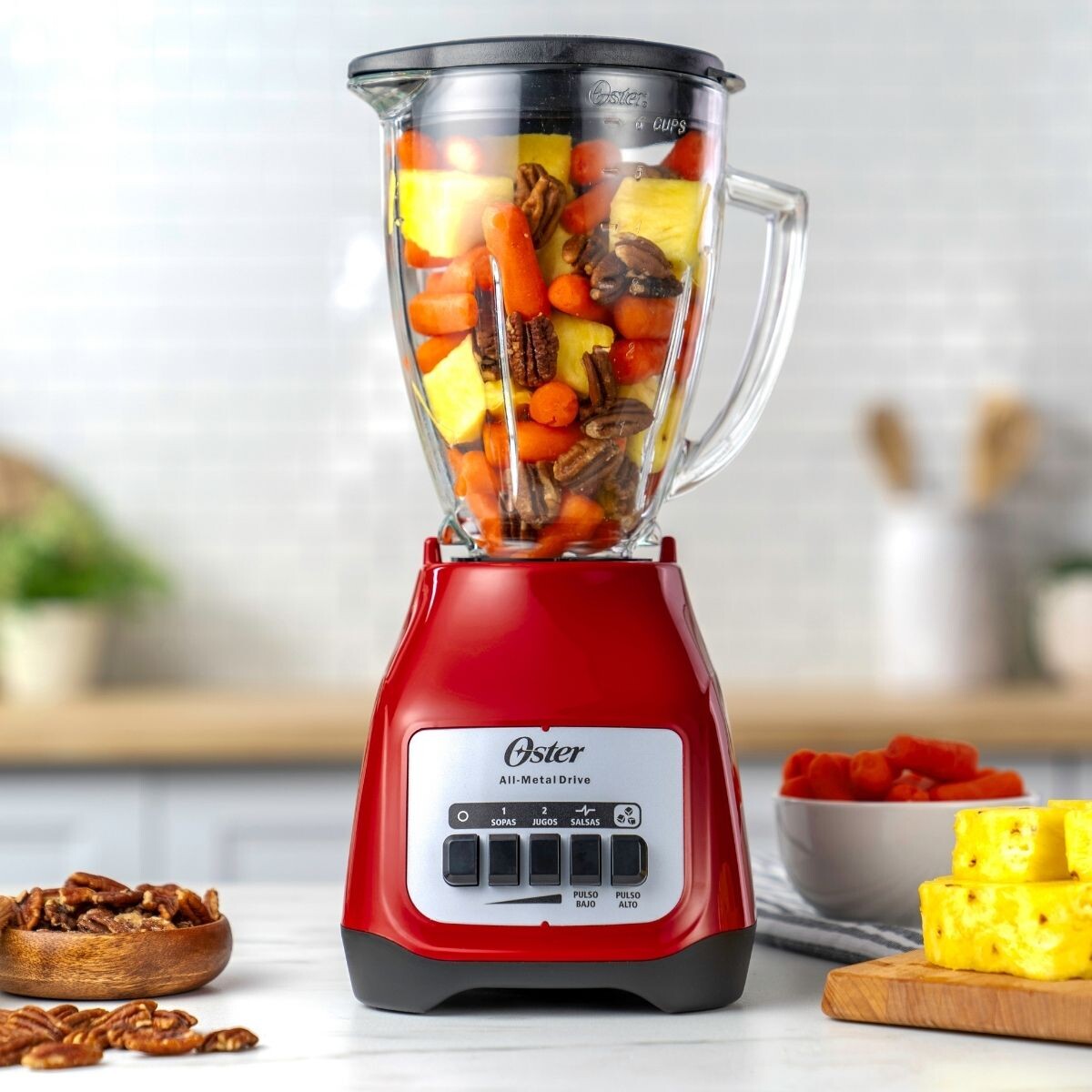 Licuadora Oster-2 Velocidades Con Jarra De Vidrio Os-kag - Roja 