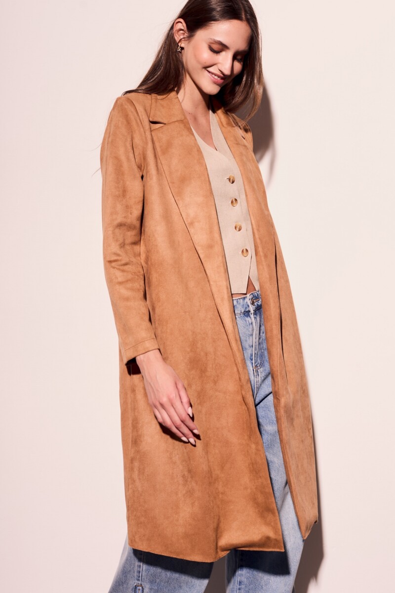 Trench Gamuza Cuero Vegano Beige