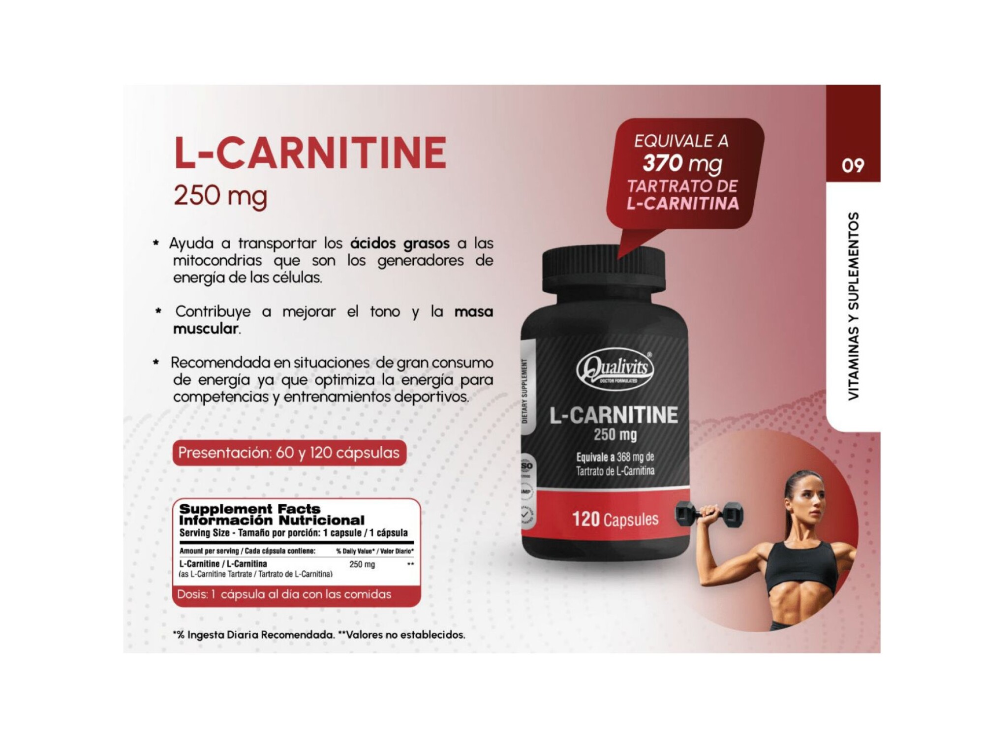 L-carnitine 250mg Qualivits
