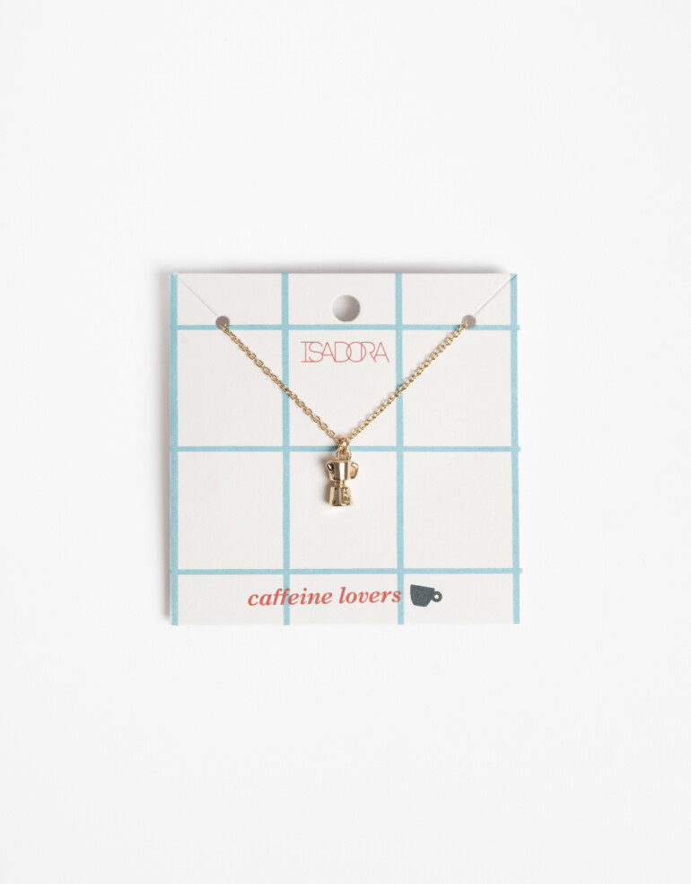 Cadena Corta con Dije Metal Cadena Corta Dije Cafetera - Dorado