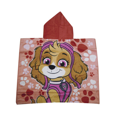 Bata Poncho Infantil Paw Patrol 100% Algodón 70 x 58 ROSA