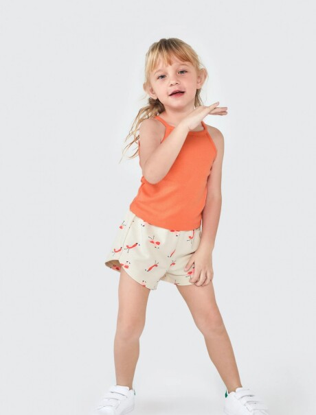 SHORT INFANTIL CON ESTAMPA BEIGE