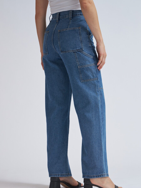 Pantalón de jean cargo Azul Medio