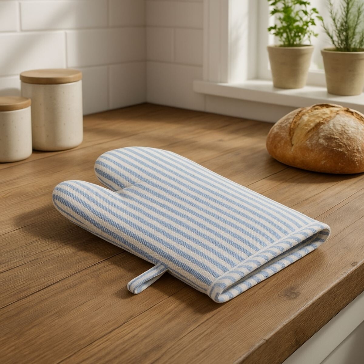 Manopla de algodón reforzado - AZUL 