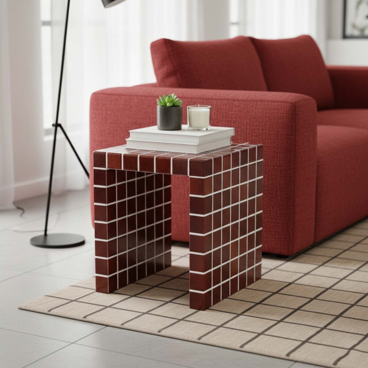MESA LATERAL - CERAMICA ROJO ILIOS BORDEAUX 