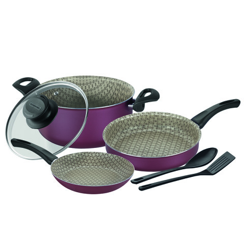Juego batería de cocina rojo modelo "PARIS" 6 pzs TR5948