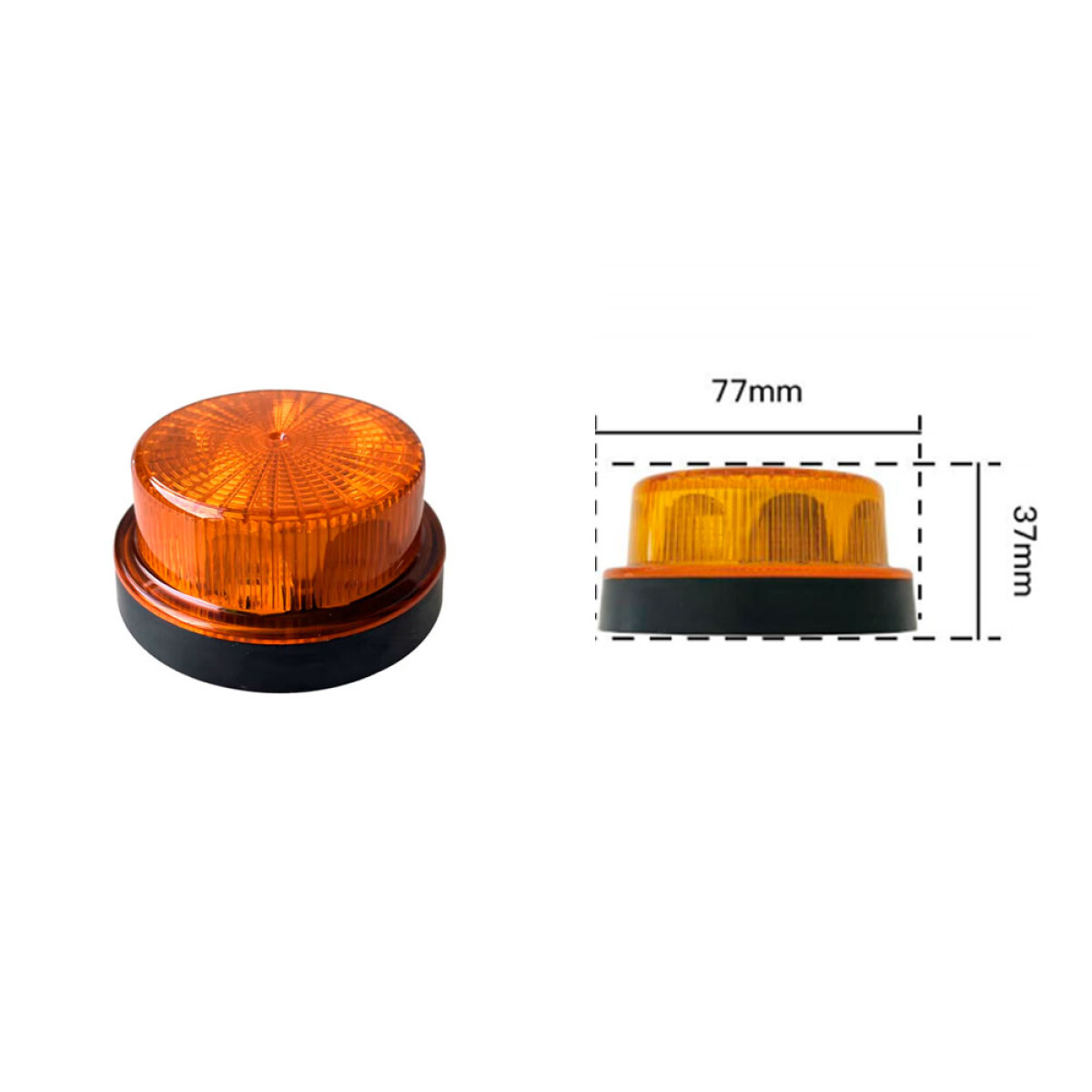 SEÑALIZACION - BALIZA LED AMBAR 12-24V 77X37 - 