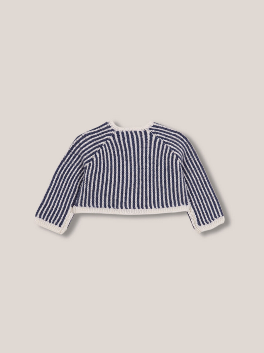 Chaqueta De Rayas Azul Pato